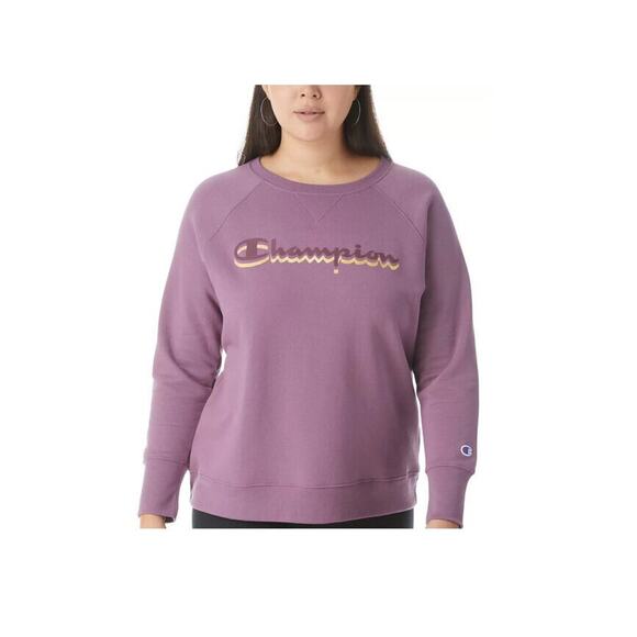 Champion Powerblend Shadow Script Sweatshirt Midnight Aster Plus Size 3XL - Picture 1 of 1